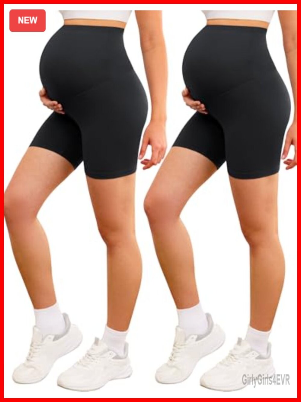Maternity Biker Shorts Over the Belly Pregnancy Active Yoga Lounge